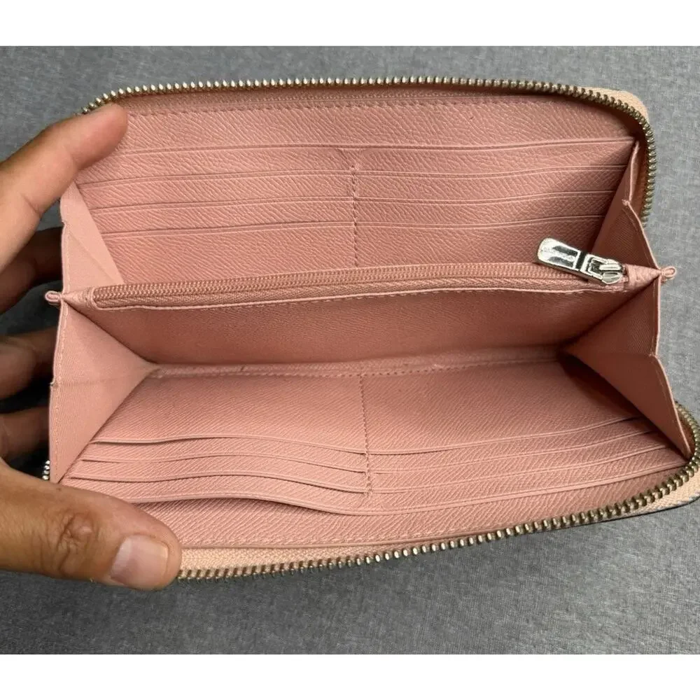 Coach Long Zip Around Wallet - Light Pink (C4451 IMRRJ) Xlnt Condition